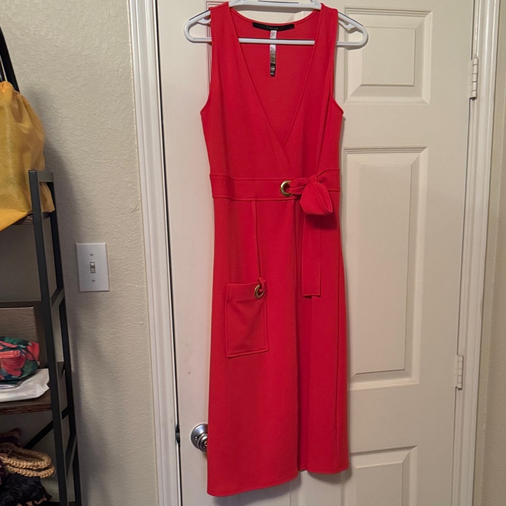 SOLD Kensie Vibrant Red Midi Dress